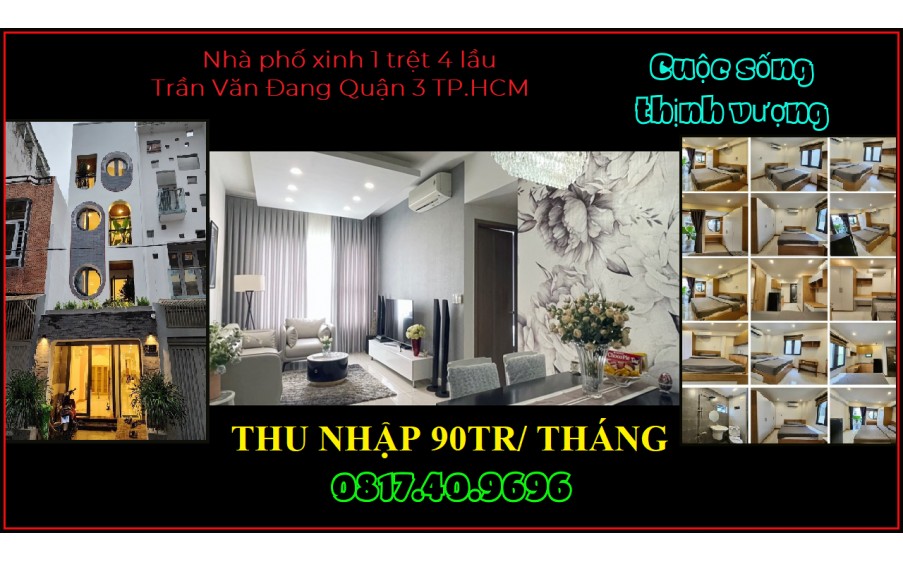 Sở hữu nhà phố đại rẻ có thu nhập 90tr/ tháng trung tâm Quận 3 TP.HCM